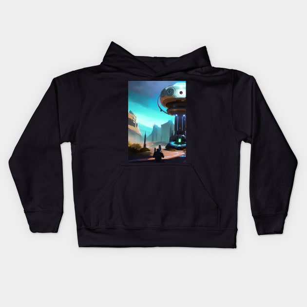 SPACE TELEPORTATION STRUCTURE Kids Hoodie by sailorsam1805